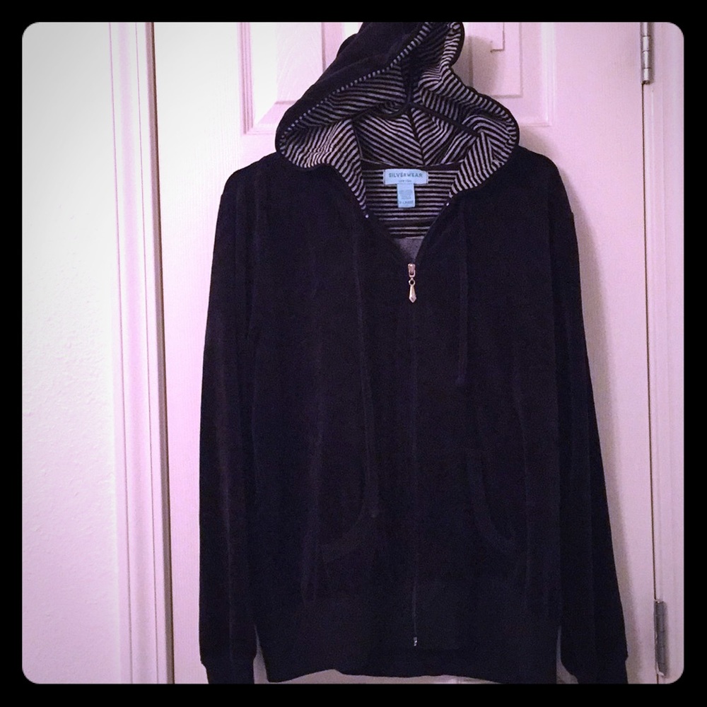 Velour zip up hoodie